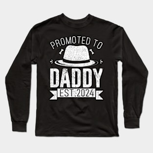 Promoted To Daddy Est. 2024 Shirt Baby Gifts For New Daddy Long Sleeve T-Shirt